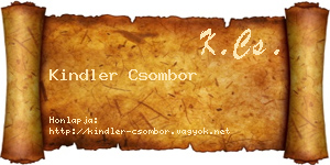 Kindler Csombor névjegykártya